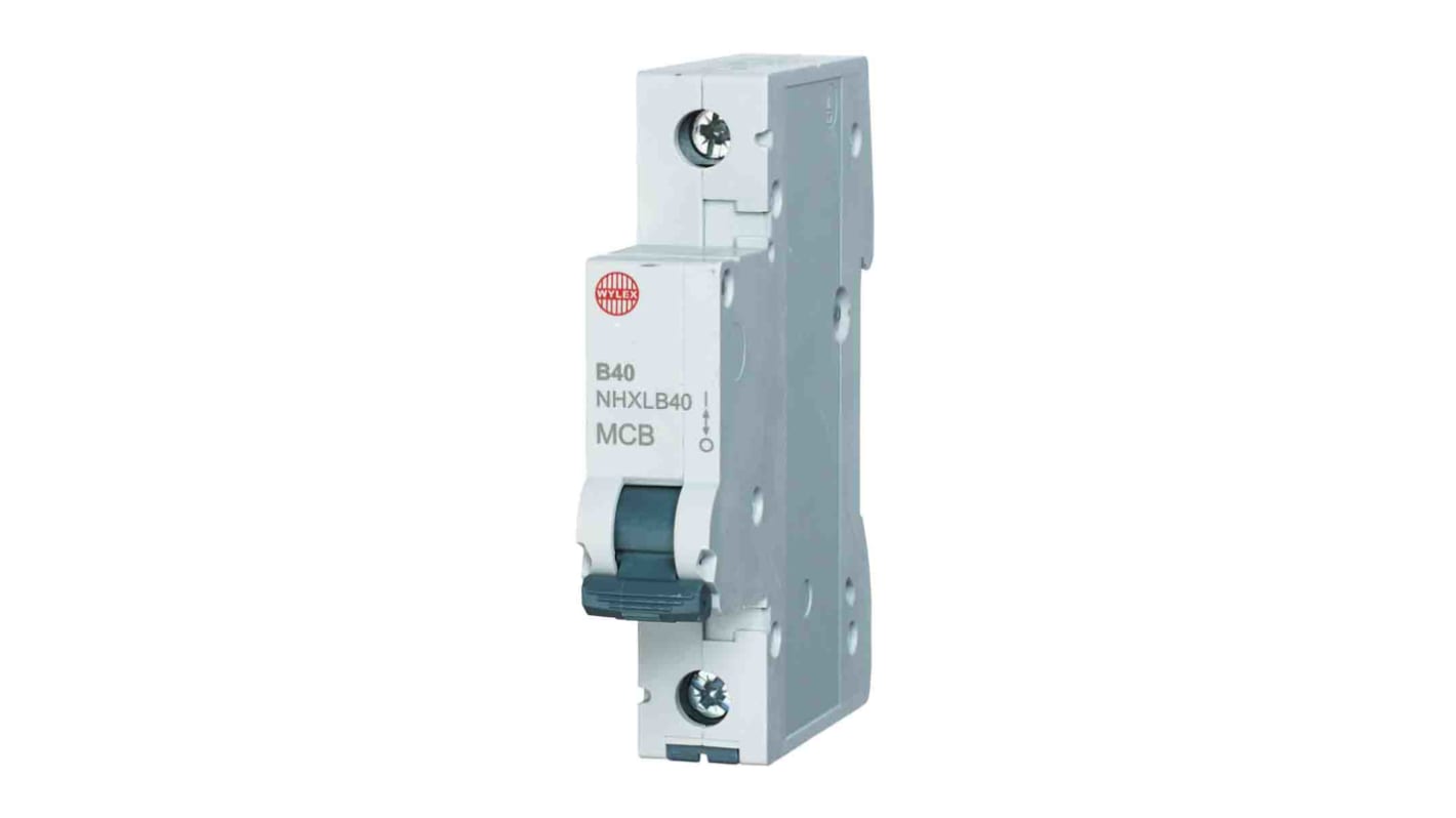 Wylex NSB 40A1P Curve B, Breaking Capacity 6 kA, DIN Rail Mount