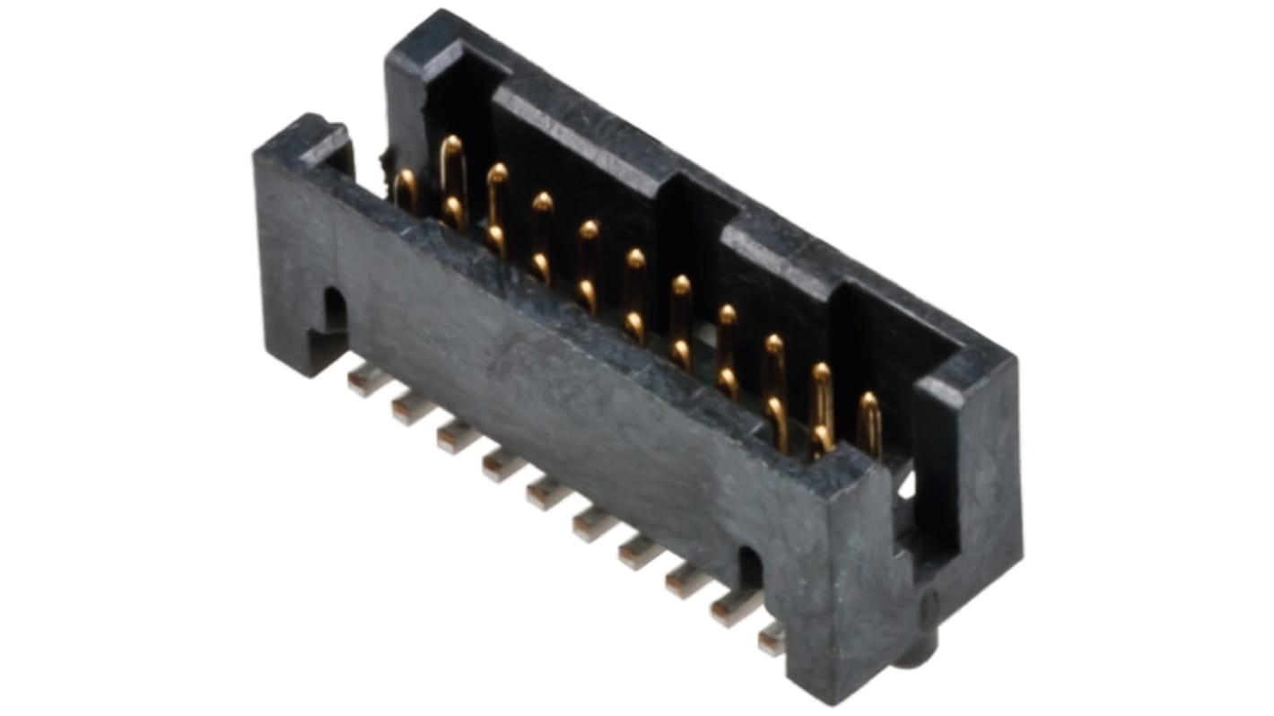 Conector macho para PCB Amphenol ICC serie Rib-Cage de 20 vías, 2 filas, paso 1.27mm, para soldar, Montaje Superficial