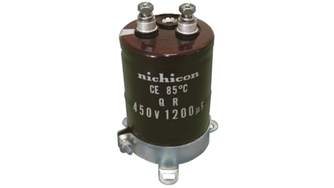 Condensador electrolítico Nichicon serie QR, 2200μF, ±20%, 400V dc, mont. roscado, 51 (Dia.) x 110mm