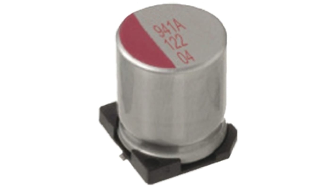 Nichicon 220μF Polymer Aluminium Solid Electrolytic Capacitor 16V dc, Radial, Through Hole - RPS1C221MCN1GS