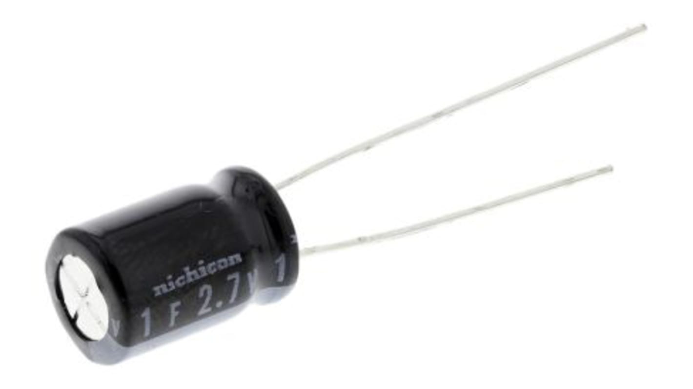 Supercondensateur, 0.47F, 2.7V c.c., Traversant, 6.3 (Dia.) x 9mm, pas de 2.5mm