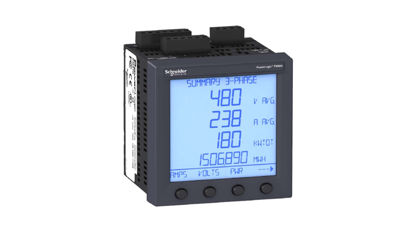 Schneider Electric PM850 Energiemessgerät LCD 92mm x 92mm, 8-stellig / 3-phasig, Impulsausgang