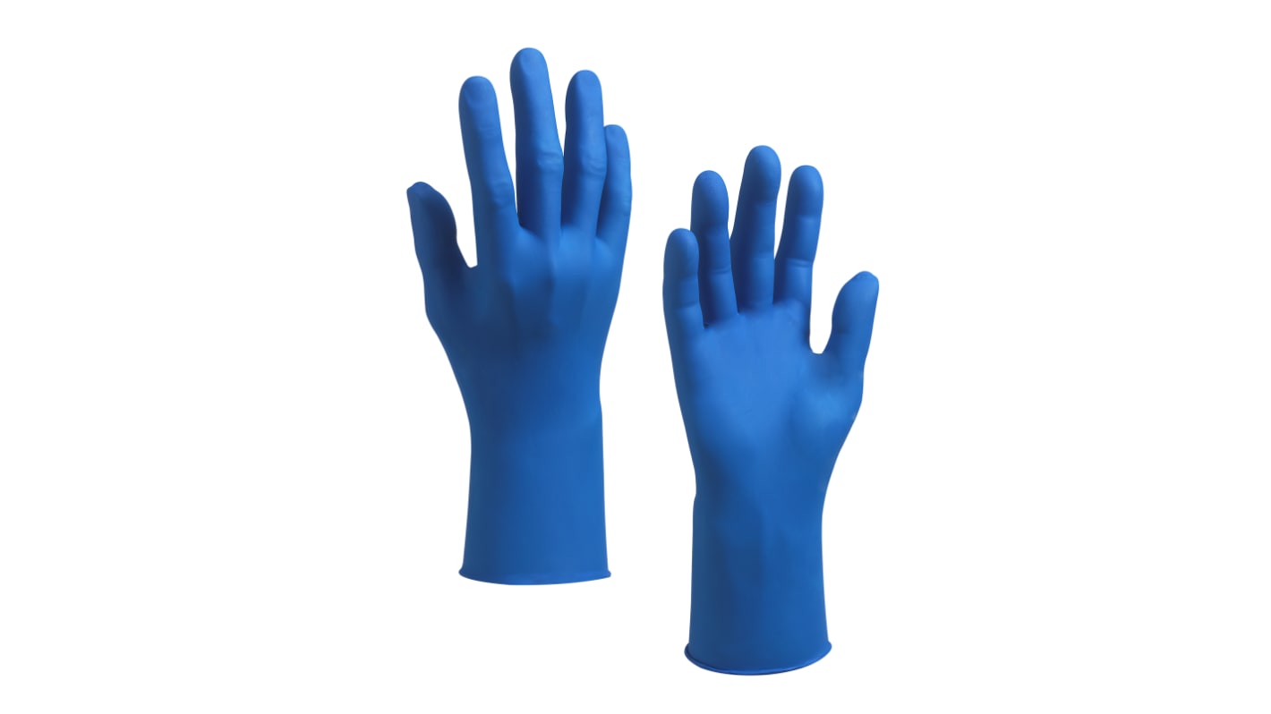 Guantes desechables Kimberly Clark sin polvo de Nitrilo Azul, talla 8,5, L, caja de 200 unidades