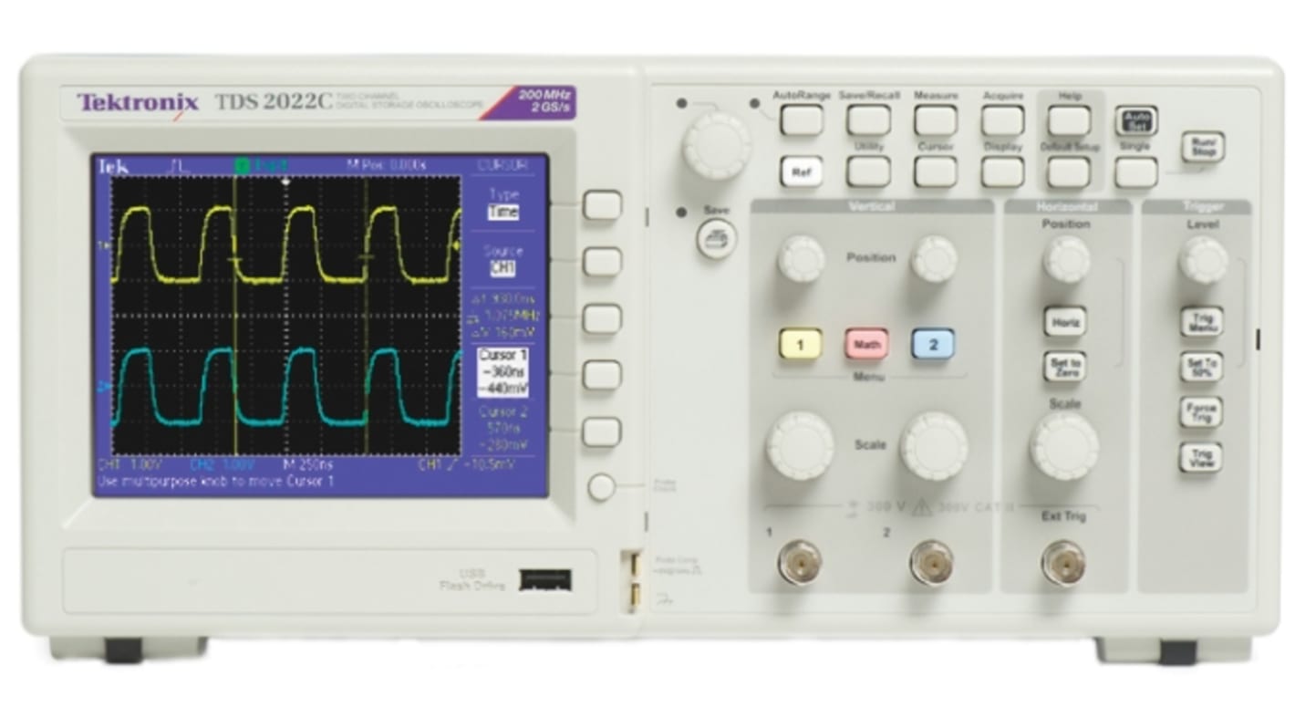 Tektronix TDS2012C Digital Oscilloscope, 2 Channels, 100MHz