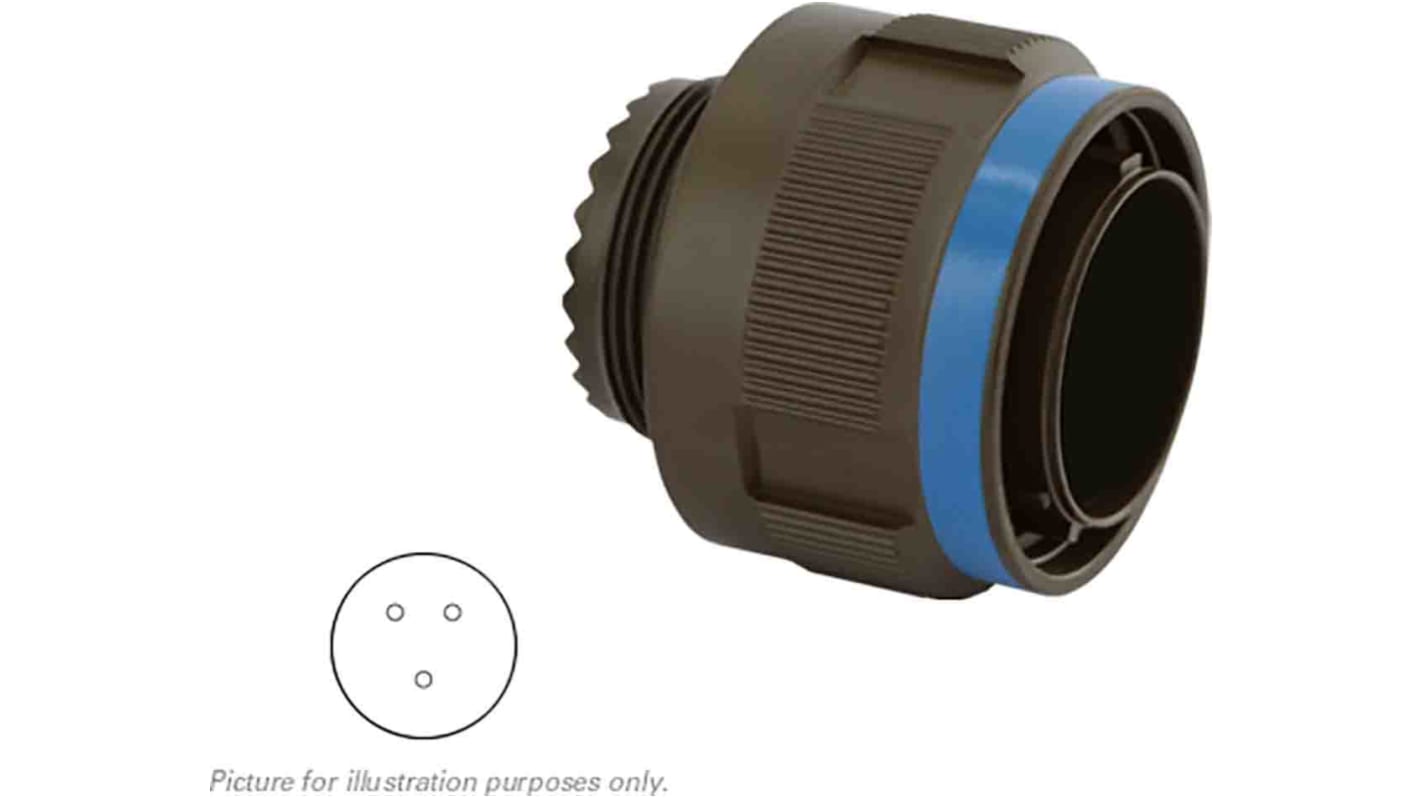 Souriau, 8D 3 Way MIL Spec Circular Connector Plug, Pin Contacts,Shell Size 09, Screw Coupling, MIL-DTL-38999