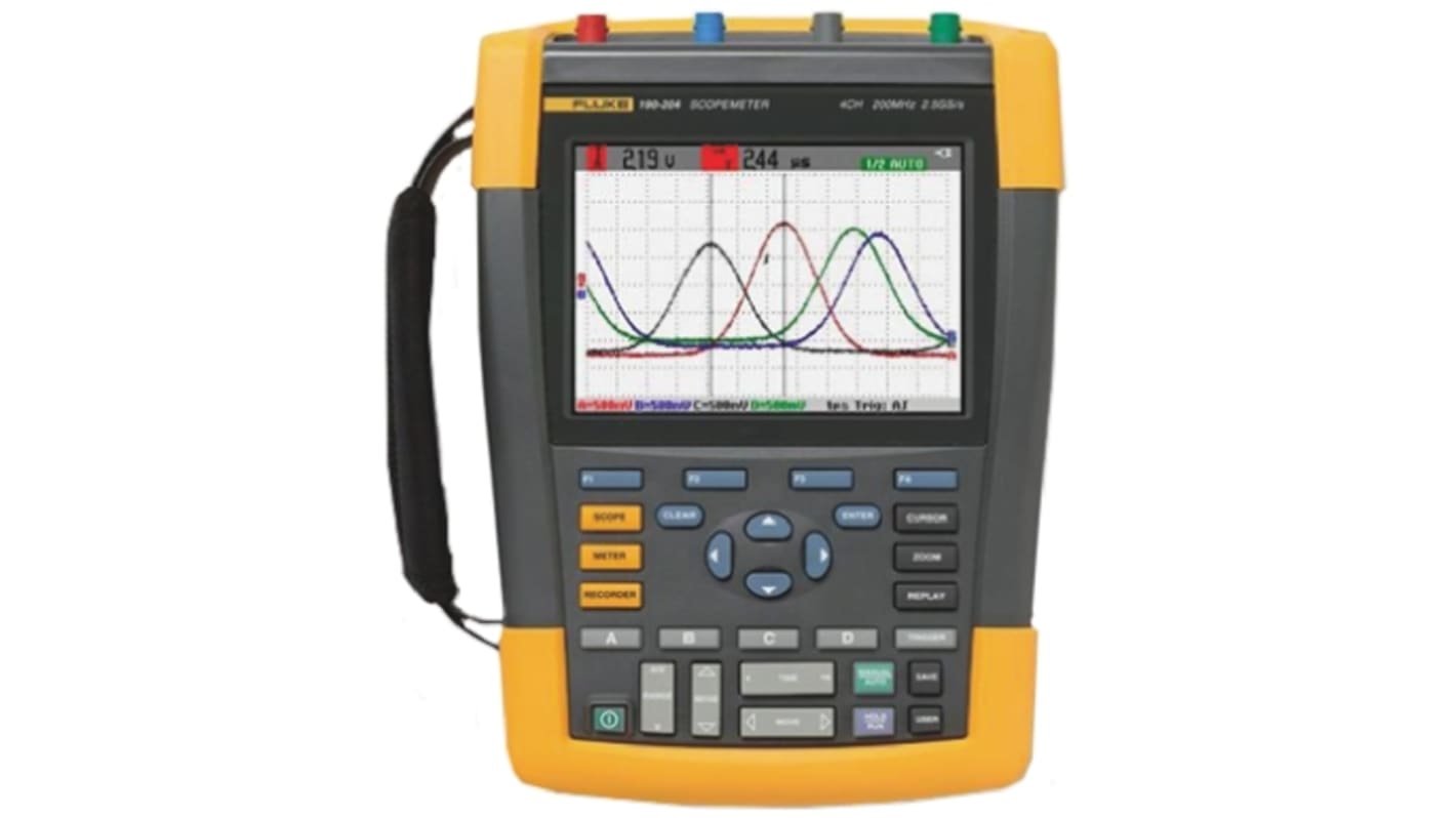 Fluke Handheld Oszilloskop 4-Kanal Analog 100MHz, DKD/DAkkS-kalibriert USB