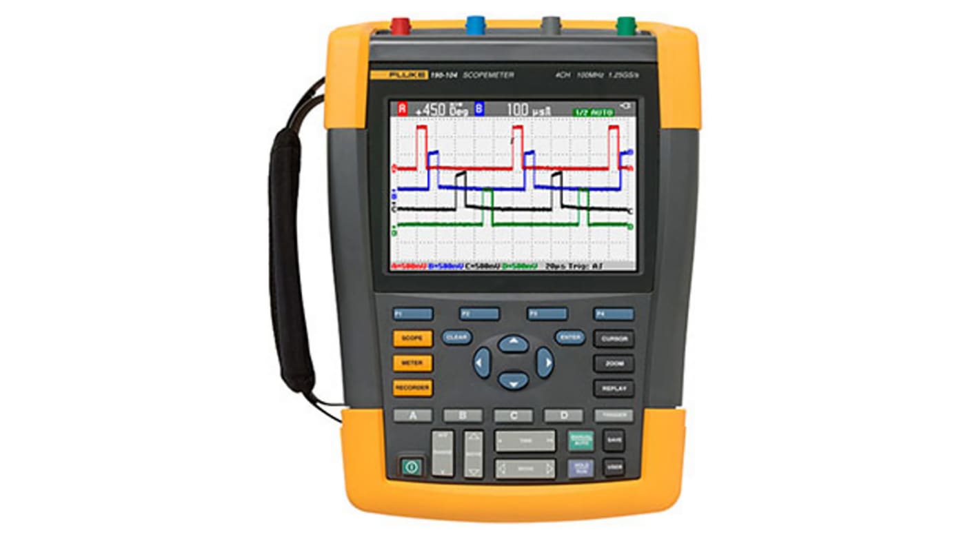 Fluke 190 ScopeMeter 190 II Series Digital Handheld Oscilloscope, 100MHz