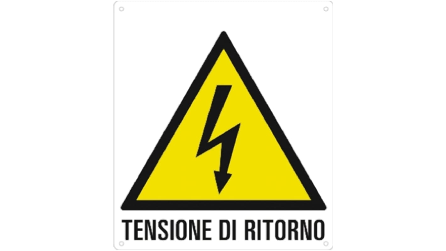 Cartello "Tensione Di Ritorno", in Italiano