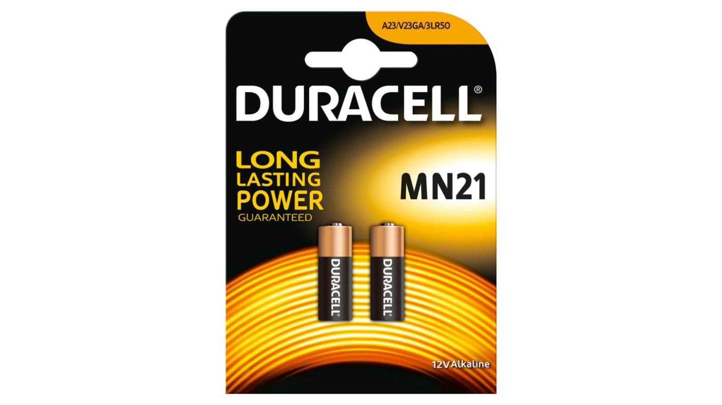 Pile A23, 12V, Duracell, Alcaline, 33mAh Code commande RS: 717-4029  Référence fabricant: MN21 P2 RS