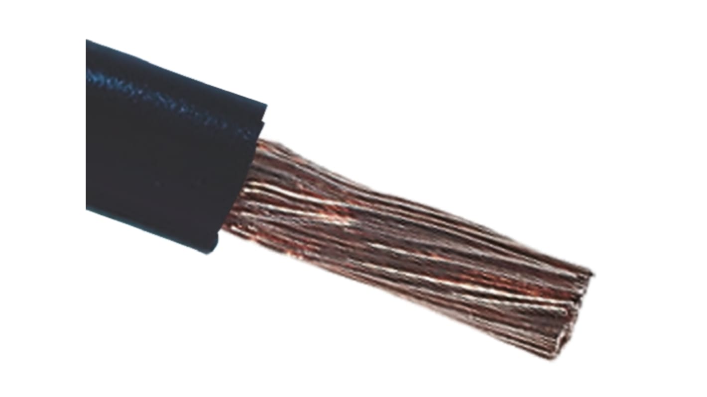 RS PRO Einzeladerleitung 0,5 mm², 22 AWG 100m Schwarz PVC isoliert Ø 2.5mm 16/0,19 mm Litzen