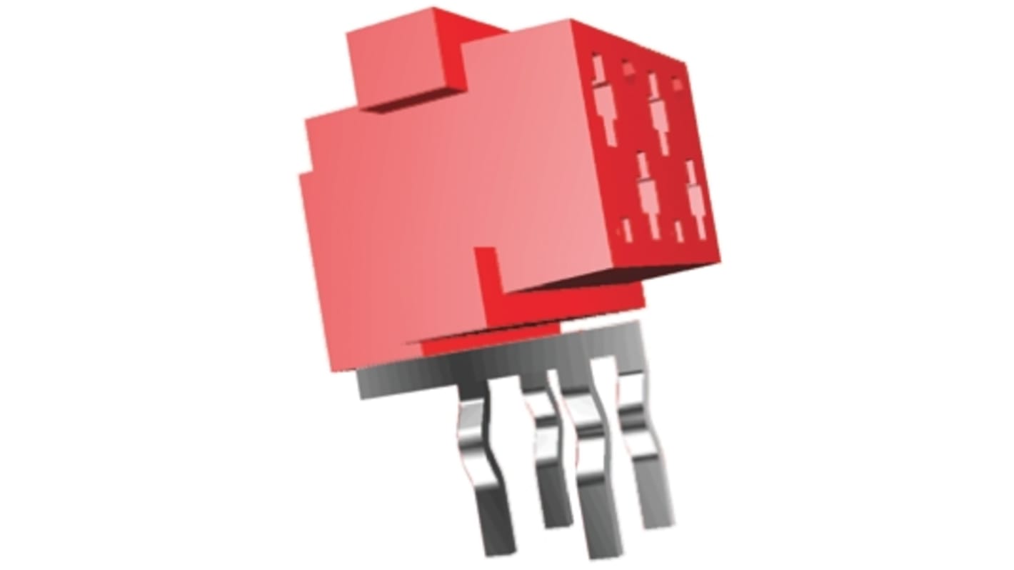 TE Connectivity Micro-MaTch Series Right Angle Through Hole Mount PCB Socket, 4-Contact, 2-Row, 2.54mm Pitch, Solder