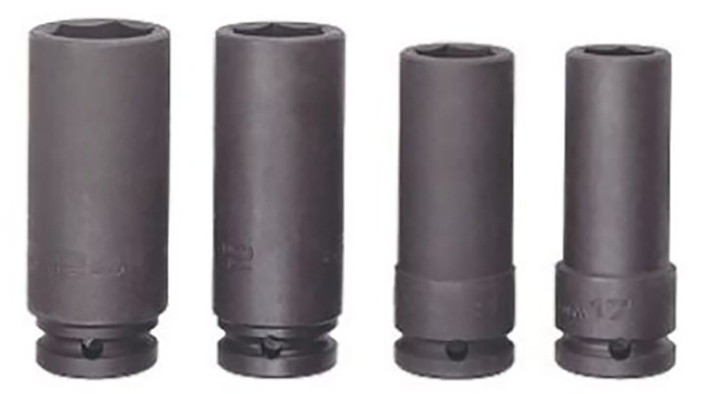 K7806M/S4 Bahco 4Piece Metric 1/2 in Deep Impact Socket Set , 6 point RS