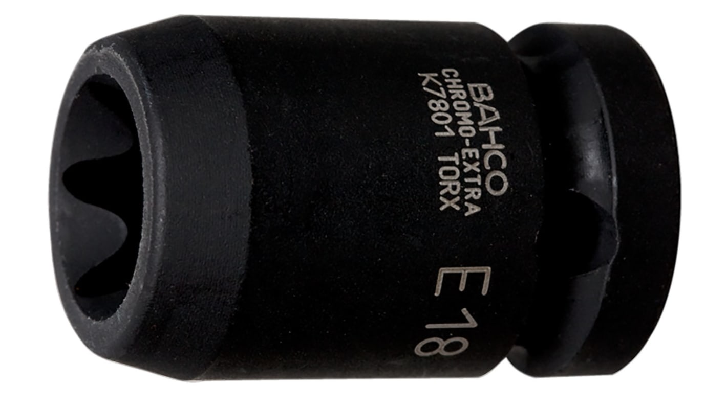 Bahco E14, 1/2 in Drive Impact Socket Torx, 38.0 mm length