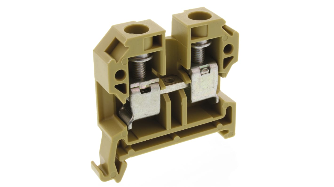 Weidmuller SAK Series Beige Feed Through Terminal Block, 10mm², Single-Level, Screw Termination