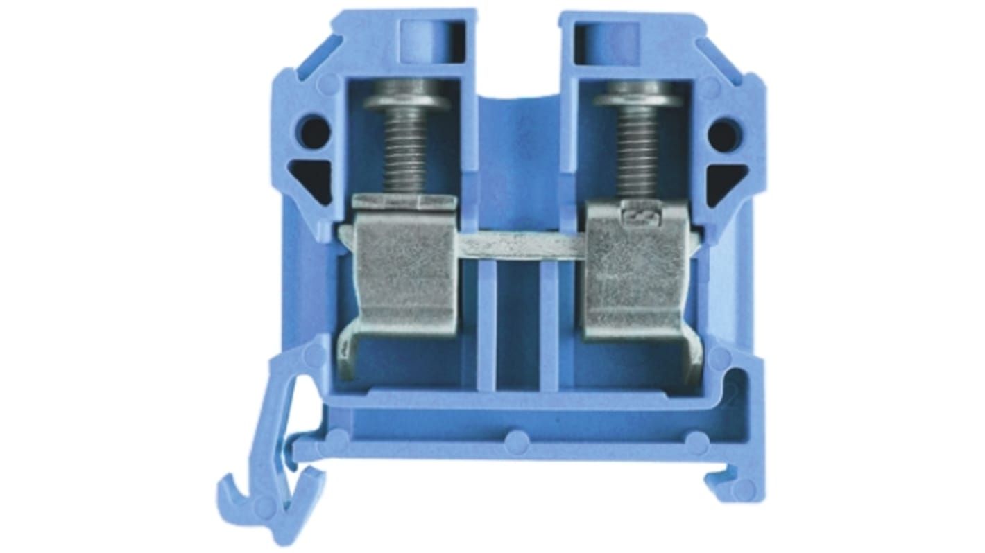 Weidmuller SAK Series Blue Feed Through Terminal Block, 10mm², Single-Level, Screw Termination