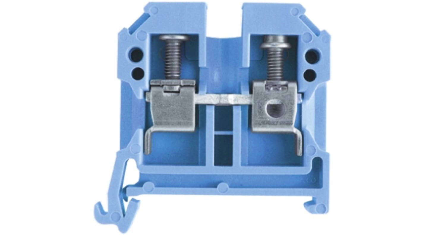 Weidmüller SAK Series Blue Feed Through Terminal Block, 6mm², Single-Level, Screw Termination