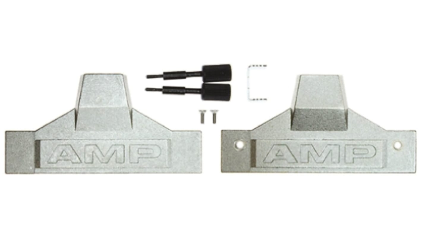 TE Connectivity AMPLIMITE .050 Series Zinc D Sub Backshell, 100 Way, Strain Relief