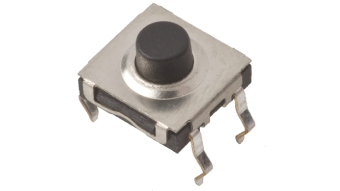 Button Tactile Switch, SPST 50 mA @ 24 V dc 1.9mm