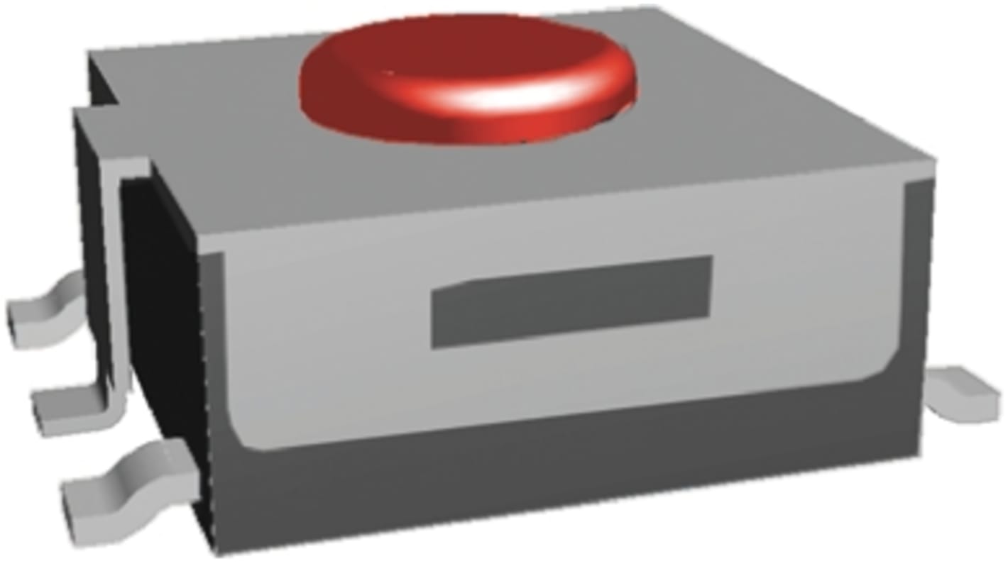 FSM1LPA | TE Connectivity Red Button Tactile Switch, SPST 50 mA @ 24 V ...