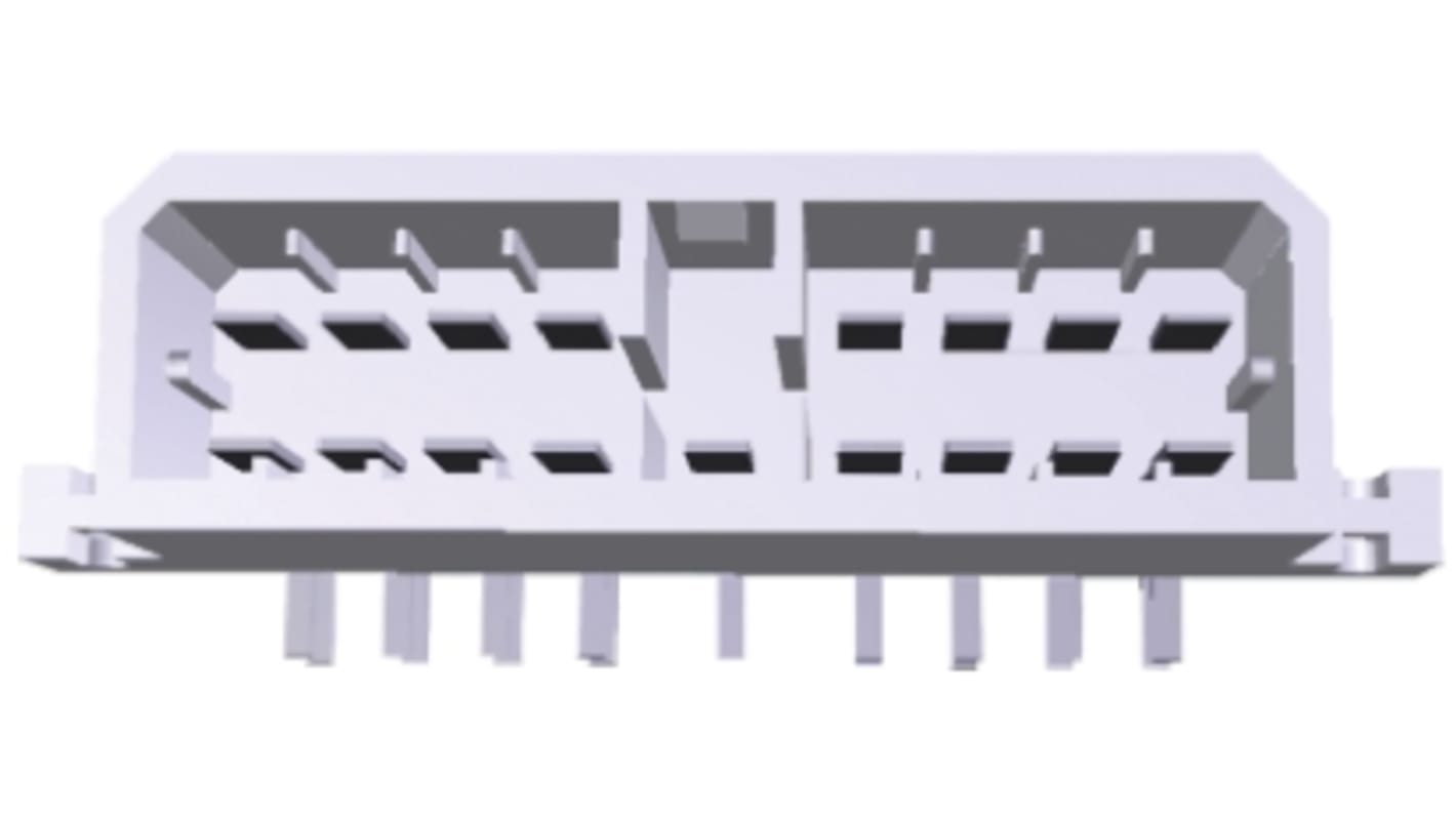 TE Connectivity Multi-Interlock Series Right Angle Through Hole Mount PCB Socket, 21-Contact, 2-Row, Solder Termination