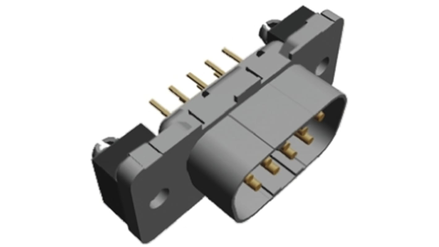 TE Connectivity Amplimite HDP-20 9 Way Through Hole D-sub Connector Plug, 2.74mm Pitch, with Boardlocks, M3 Threaded