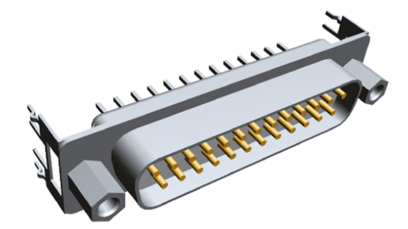 TE Connectivity Amplimite HD-20 Sub-D Steckverbinder Stecker , 25-polig / Raster 2.76mm, Durchsteckmontage  Lötanschluss