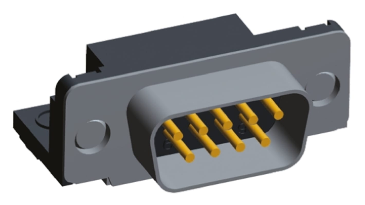 Connecteur Sub-D Mâle TE Connectivity 9 voies Traversant Angle droit