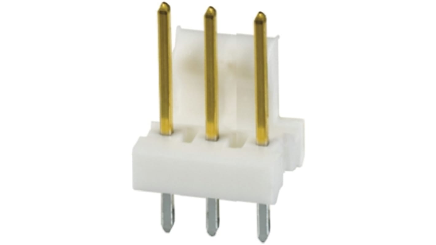 TE Connectivity MTA-100 Series Straight Through Hole Pin Header, 3 Contact(s), 2.54mm Pitch, 1 Row(s), Unshrouded