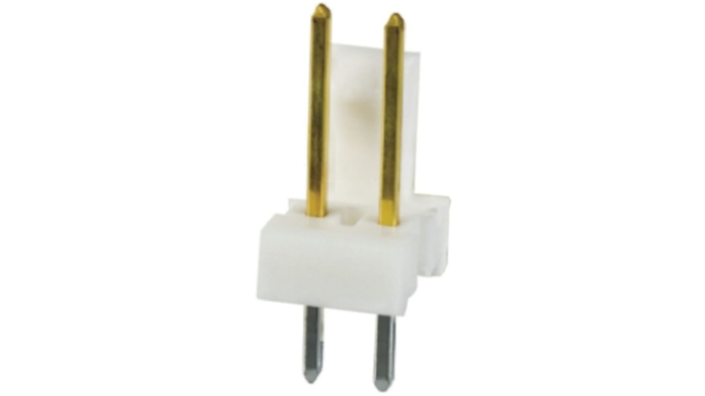 TE Connectivity MTA-100 Series Straight Through Hole Pin Header, 2 Contact(s), 2.54mm Pitch, 1 Row(s), Unshrouded