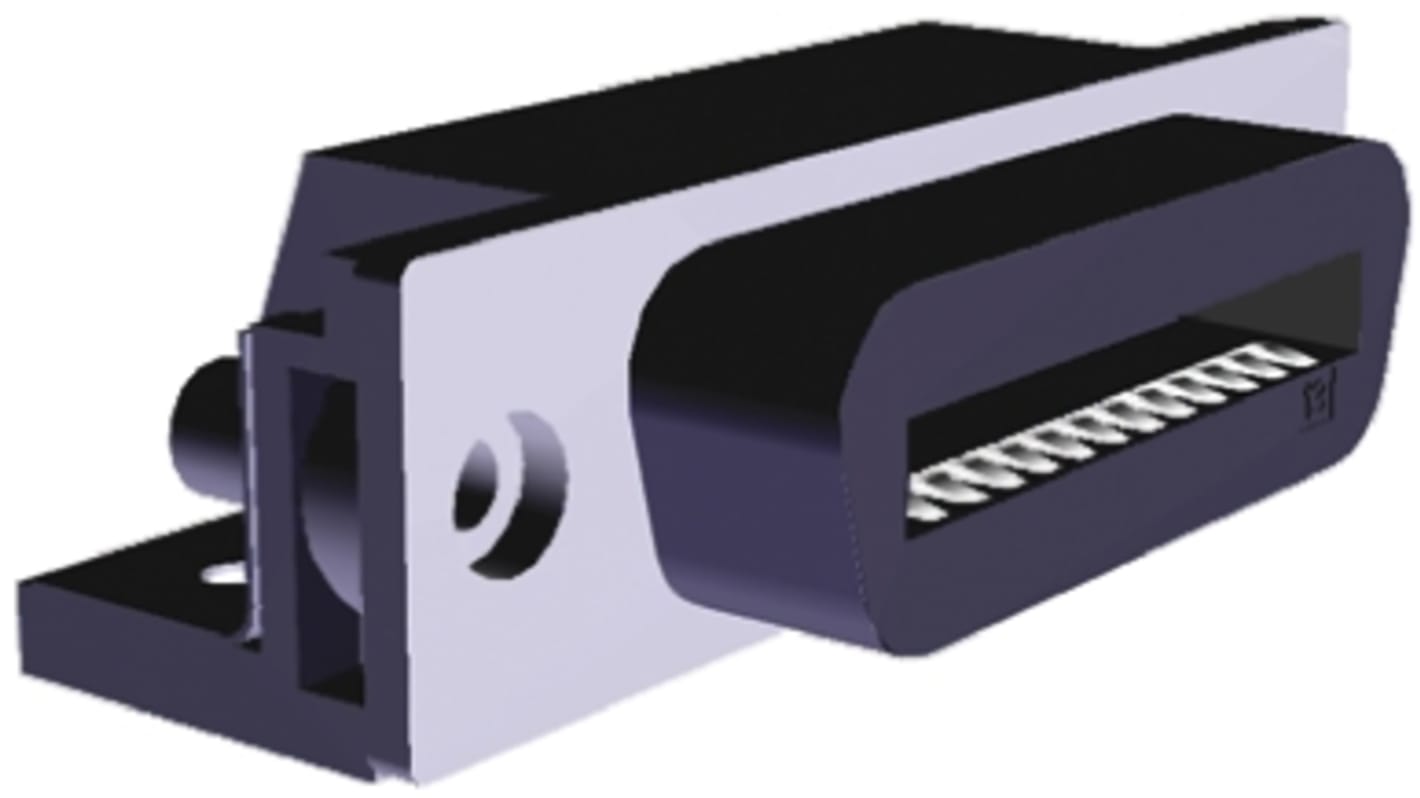 Conector IDC hembra TE Connectivity serie CHAMP -LATCH de 24 vías, paso 2.16mm, Montaje en orificio pasante