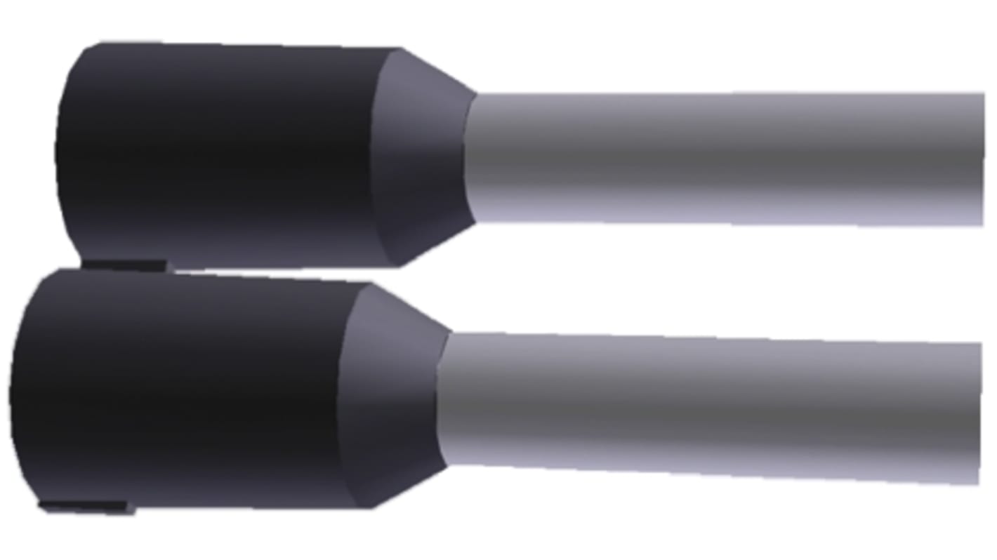 TE Connectivity Aderendhülsen bis 1.5mm², Stift ø 1.8mm, Schwarz, Kunststoff, 8mm, 14.5mm, Isoliert