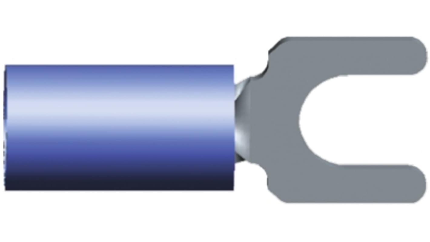 TE Connectivity, PIDG Insulated Crimp Spade Connector, 1mm² to 2.6mm², 16AWG to 14AWG, M2.5 Stud Size Nylon, Blue