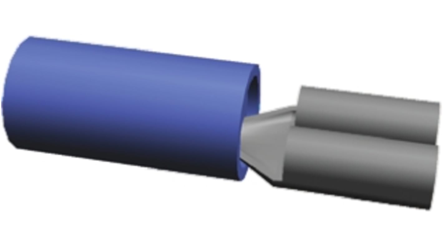 Terminal de lengüeta hembra aislado de color Azul TE Connectivity PIDG FASTON .187 de crimpar, 4.8 x 0.8mm, 1.3mm² →