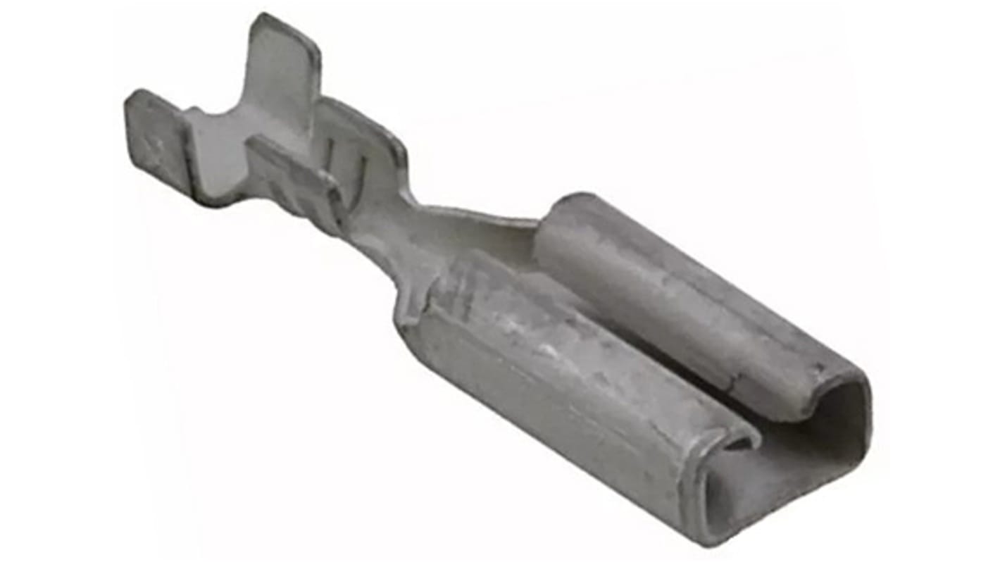 TE Connectivity FASTON .110 Uninsulated Female Spade Connector, Receptacle, 2.79 x 0.3mm Tab Size, 0.5mm² to 1.5mm²