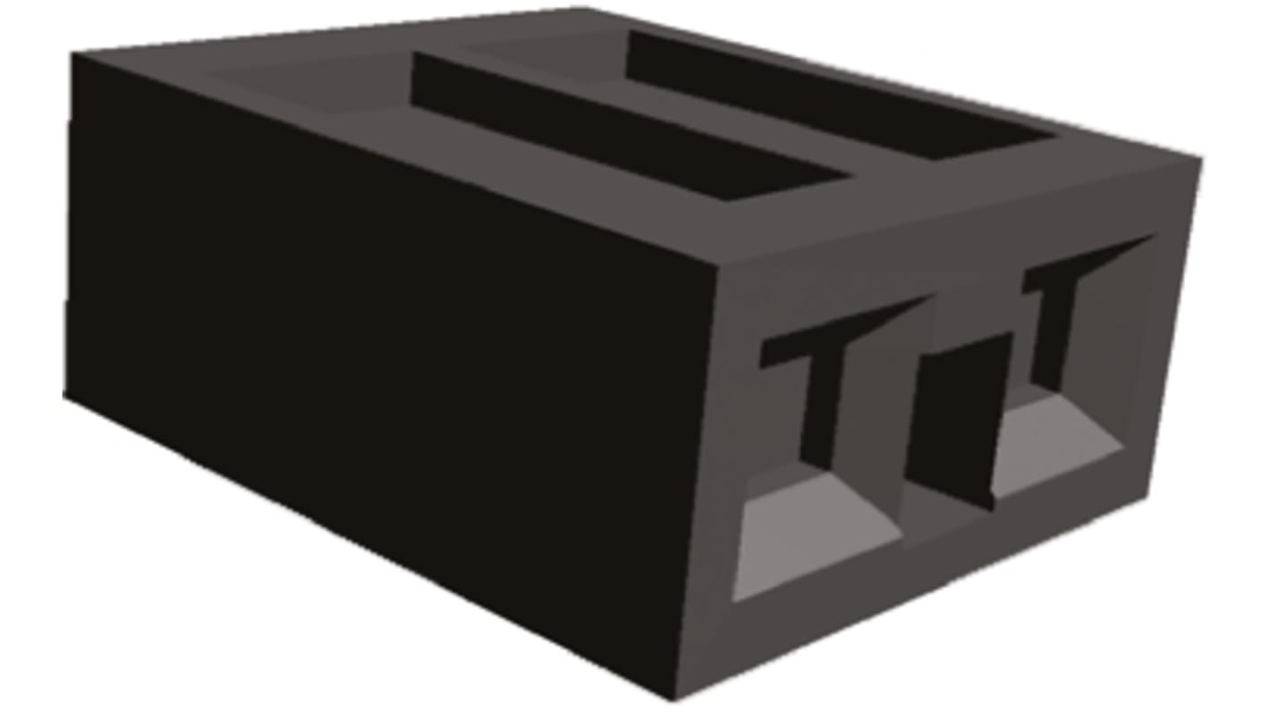 TE Connectivity Buchse Schwarz Steckbrücke 2-polig, Raster 2.54mm, Länge 5.08mm, Oben offen