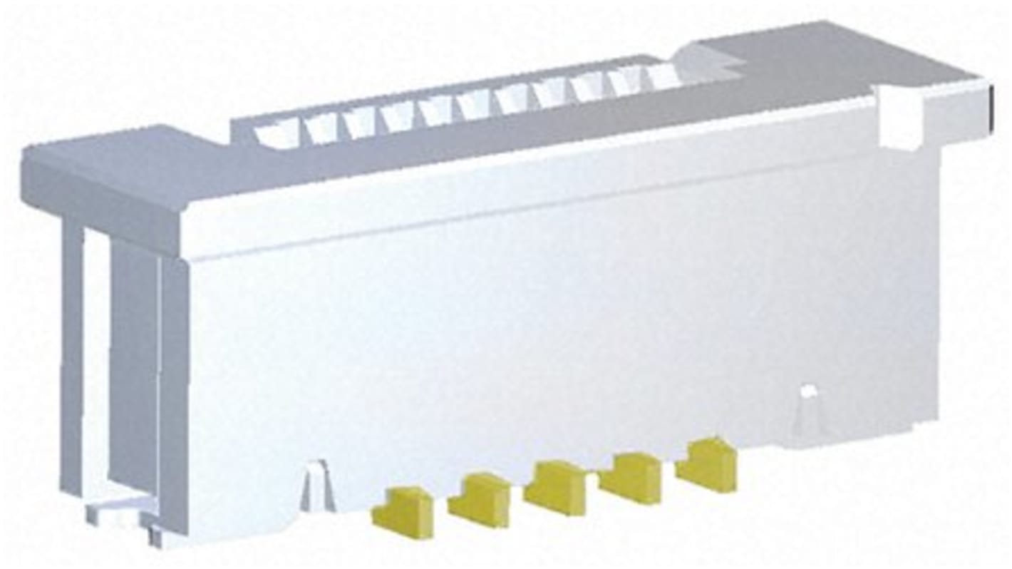 TE Connectivity FPC, SMD FPC-Steckverbinder, Buchse, 10-polig / 1-reihig, Raster 0.5mm Lötanschluss