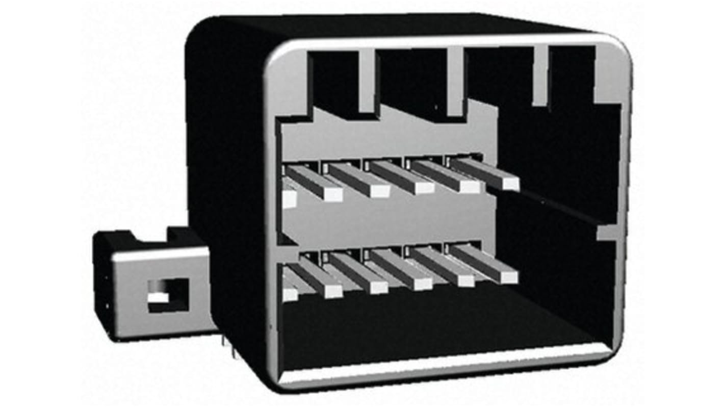 TE Connectivity MULTILOCK 040 II Series Right Angle Through Hole Mount PCB Socket, 12-Contact, 2-Row, 2.5mm Pitch,