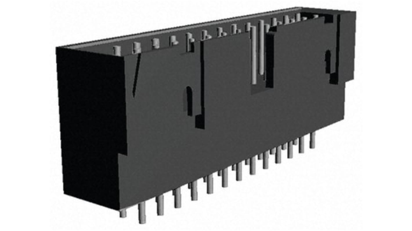 TE Connectivity AMPMODU MOD II Series Straight Through Hole PCB Header, 12 Contact(s), 2.54mm Pitch, 2 Row(s), Shrouded