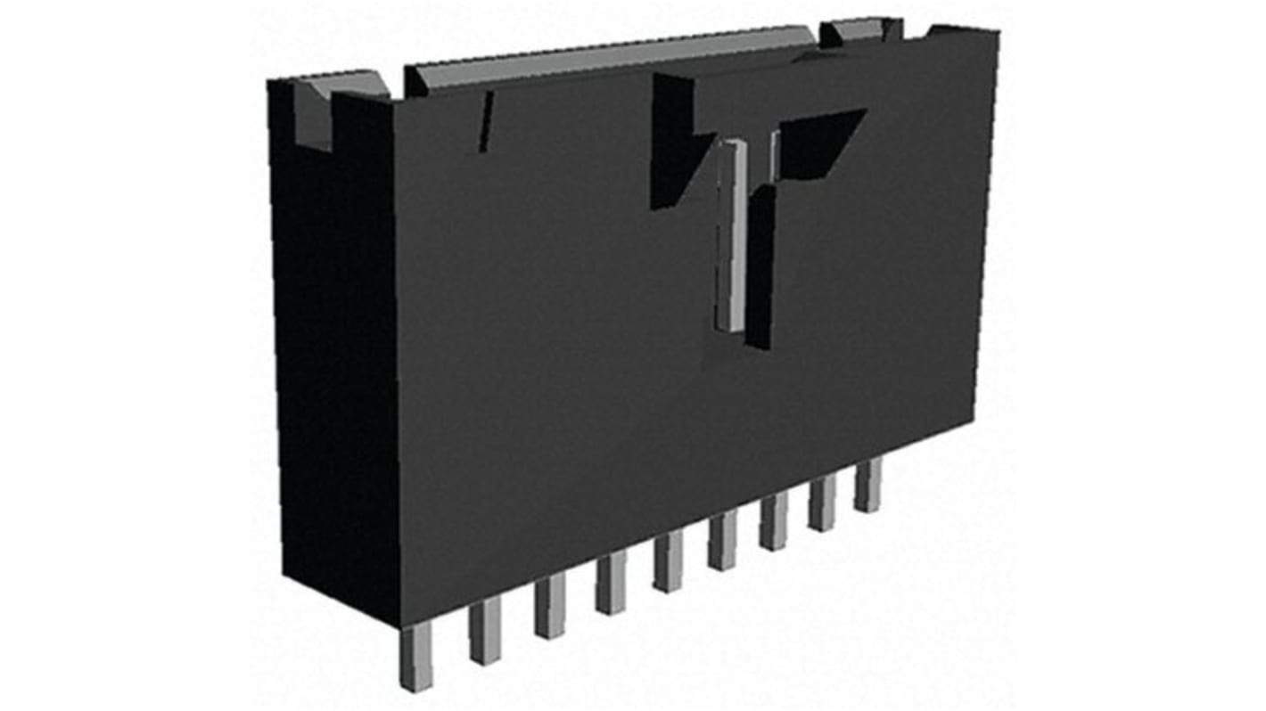 TE Connectivity AMPMODU MTE Series Straight Through Hole PCB Header, 9 Contact(s), 2.54mm Pitch, 1 Row(s), Shrouded