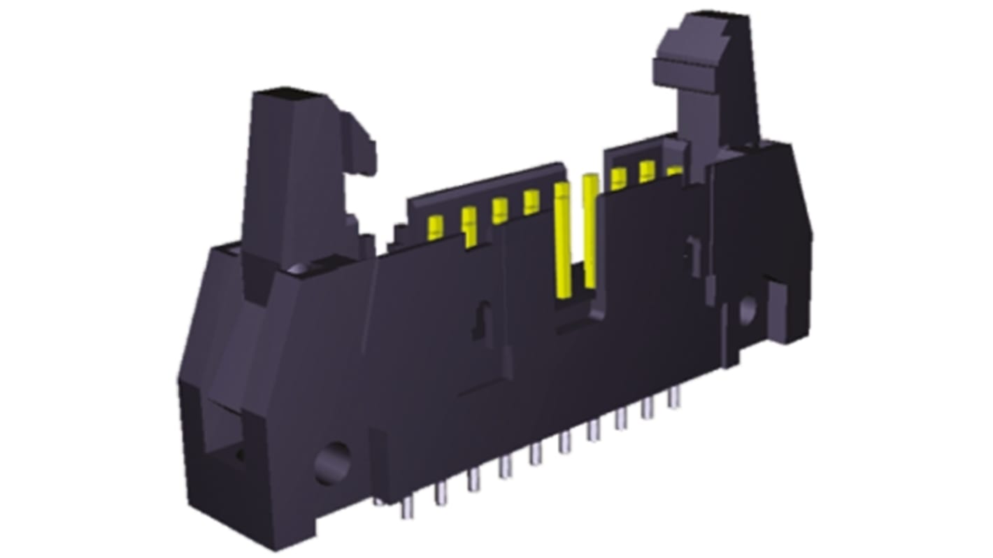 TE Connectivity AMP-LATCH Series Straight Through Hole PCB Header, 24 Contact(s), 2.54mm Pitch, 2 Row(s), Shrouded