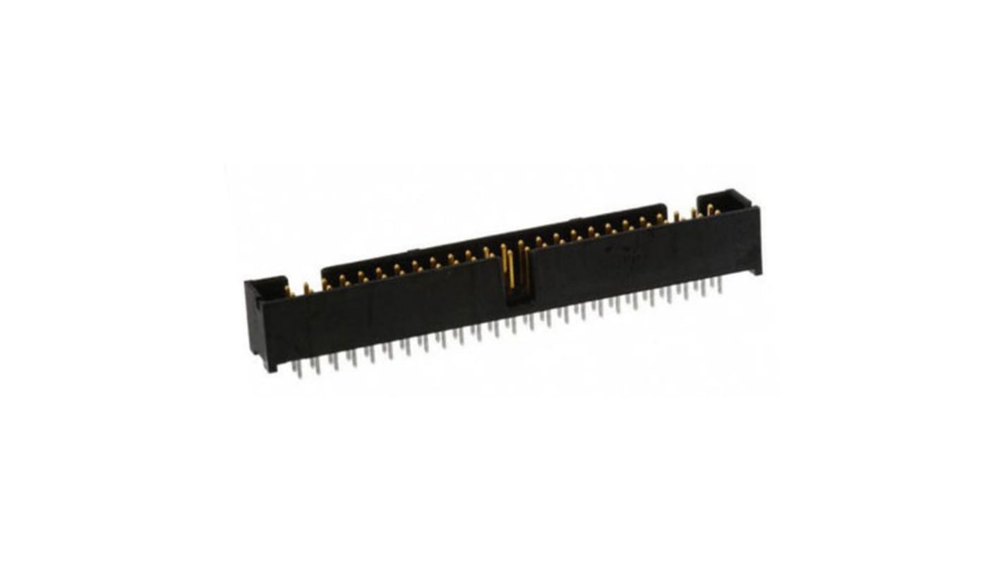 TE Connectivity AMP-LATCH Series Straight Through Hole PCB Header, 50 Contact(s), 2.54mm Pitch, 2 Row(s), Shrouded