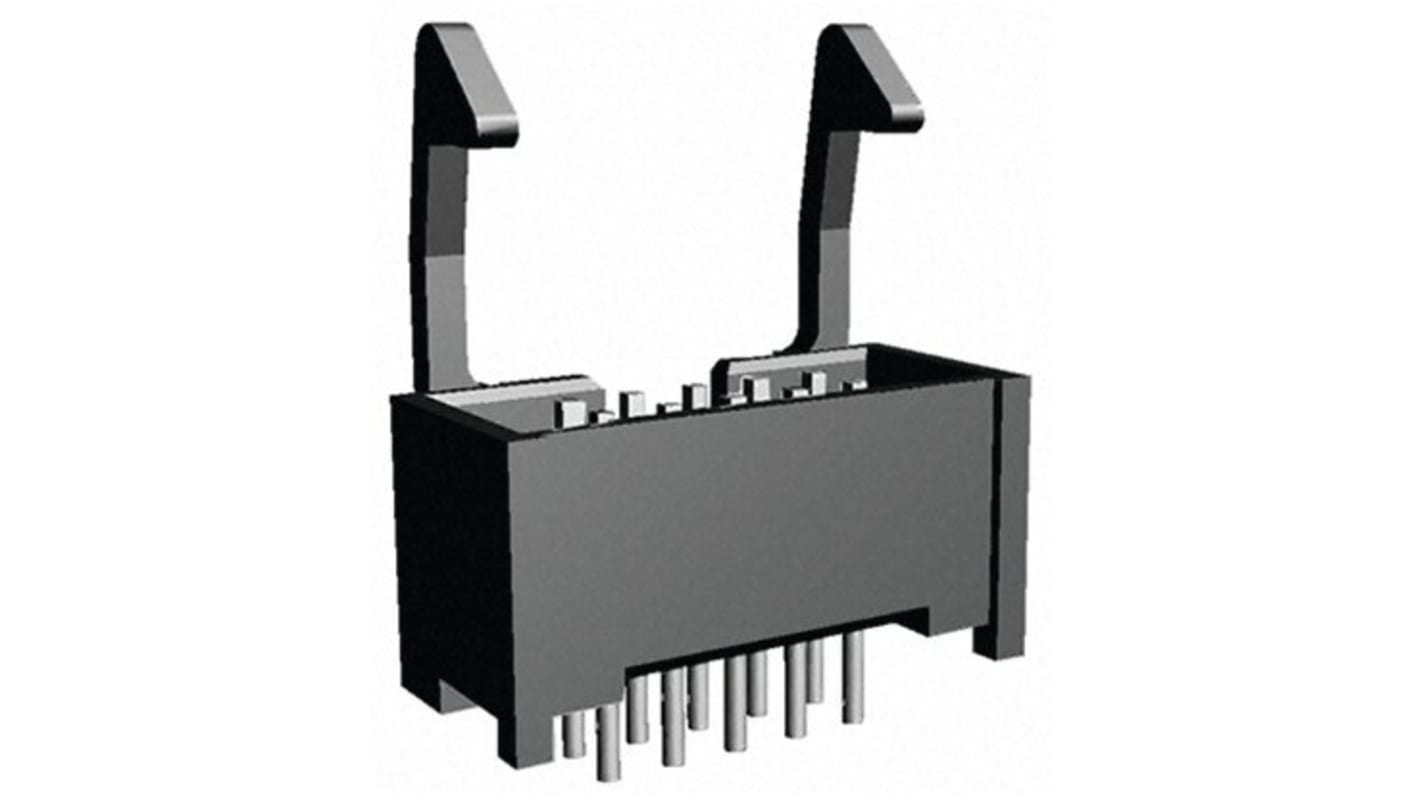 Conector macho para PCB TE Connectivity serie AMP-LATCH de 10 vías, 2 filas, paso 2.54mm, para soldar, Montaje en