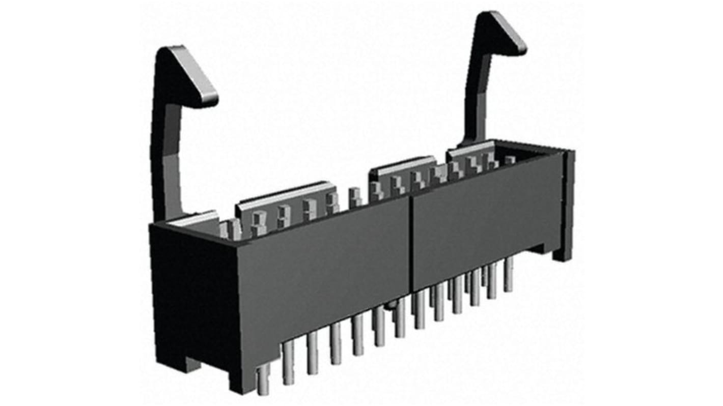 Conector macho para PCB TE Connectivity serie AMP-LATCH de 26 vías, 2 filas, paso 2.54mm, para soldar, Montaje en