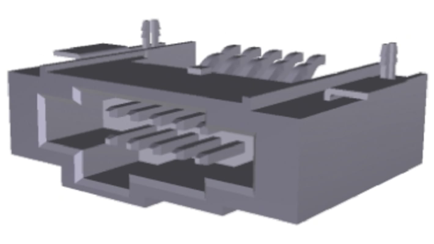 TE Connectivity AMPMODU 50/50 Series Right Angle Surface Mount PCB Header, 10 Contact(s), 1.27mm Pitch, 2 Row(s),