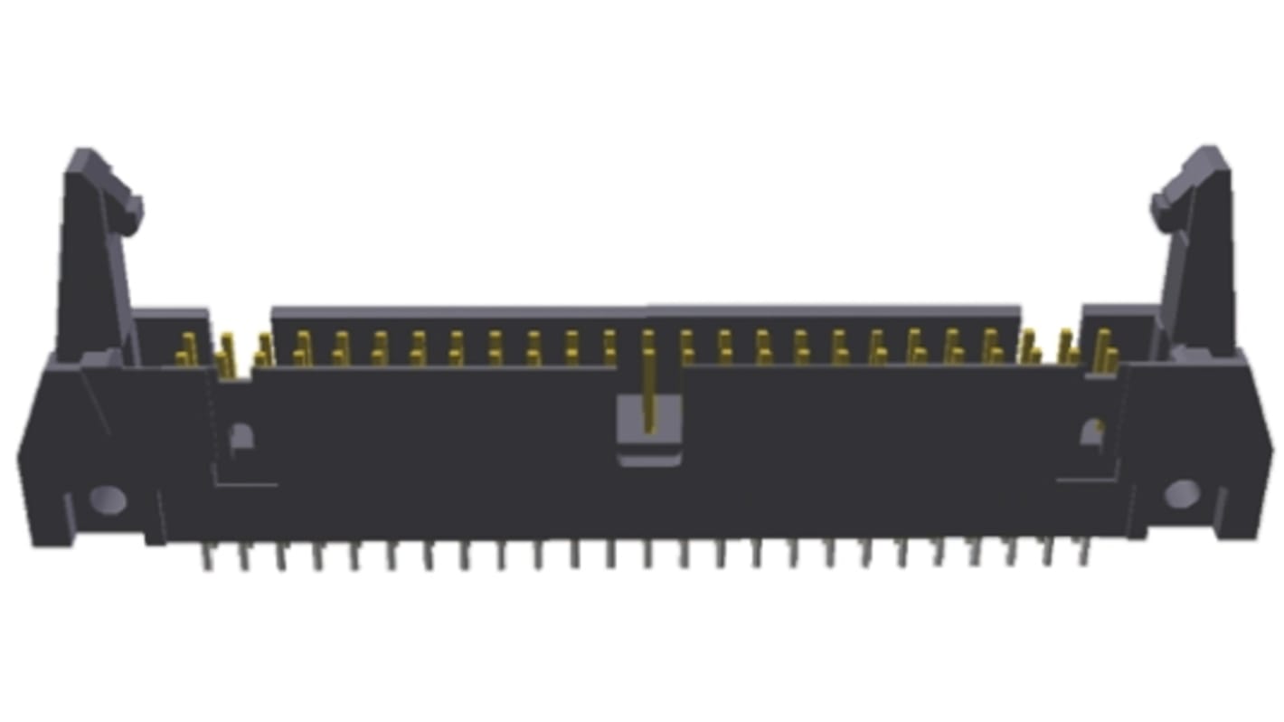 TE Connectivity AMP-LATCH Series Straight Through Hole PCB Header, 50 Contact(s), 2.54mm Pitch, 2 Row(s), Shrouded