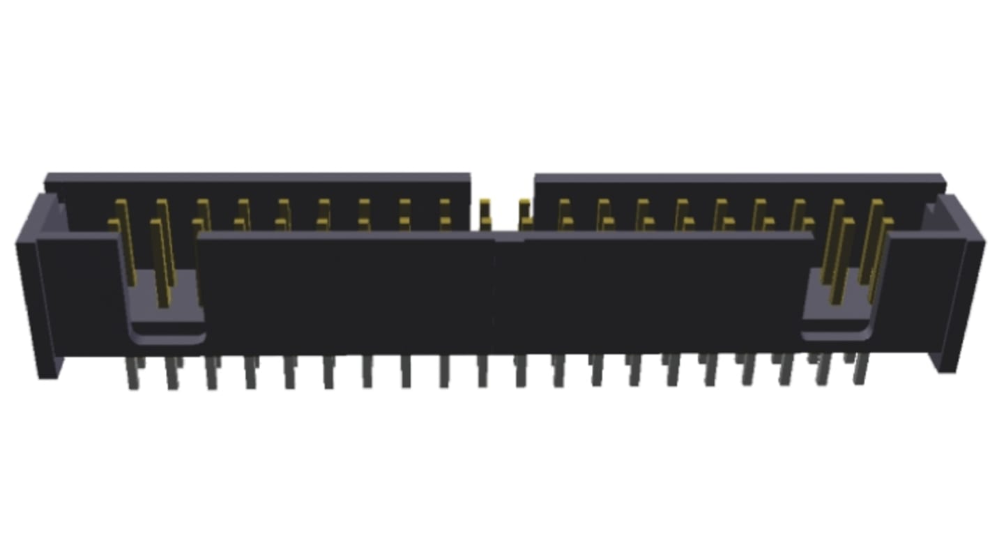 TE Connectivity AMP-LATCH Series Straight Through Hole PCB Header, 40 Contact(s), 2.54mm Pitch, 2 Row(s), Shrouded