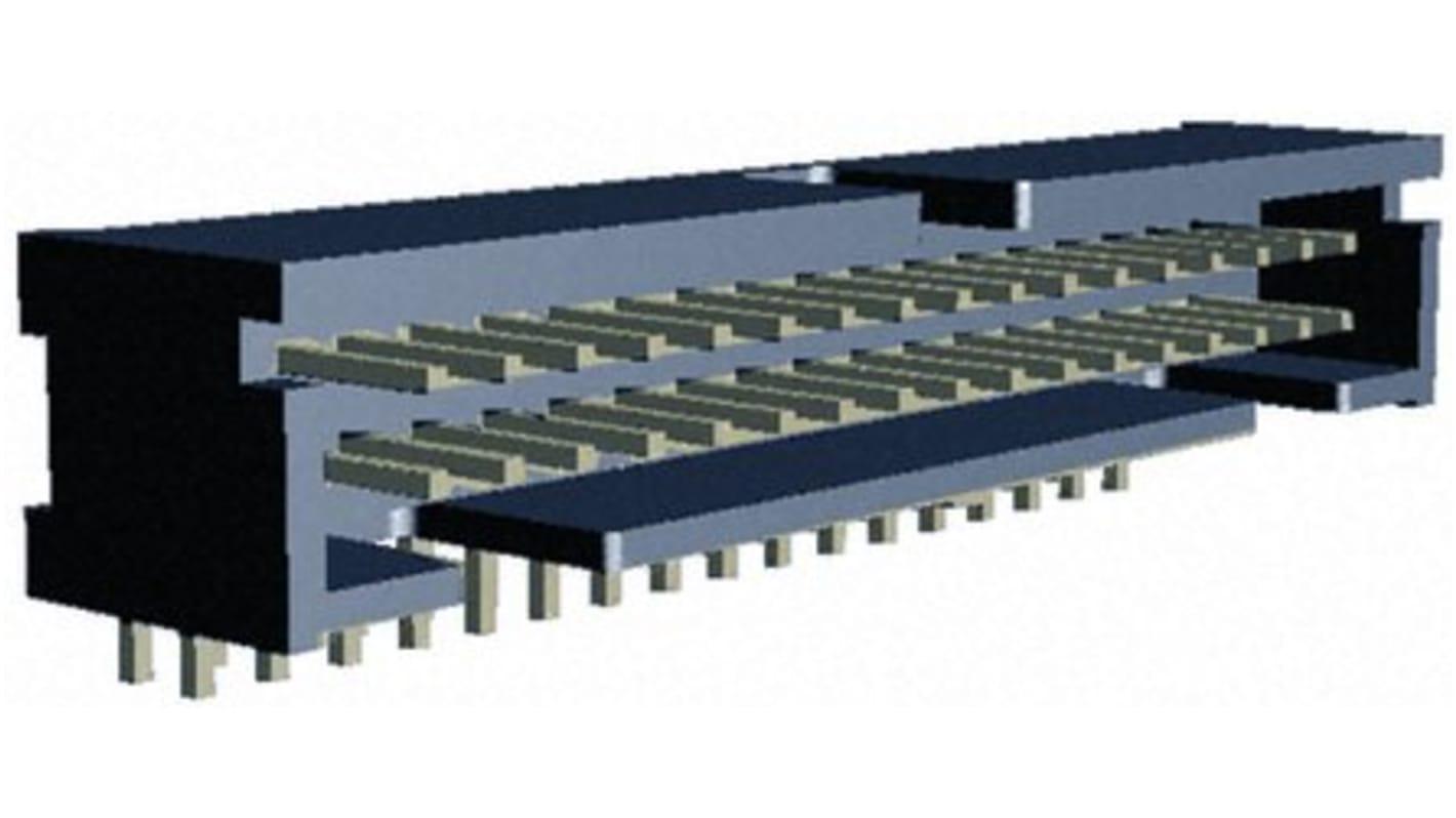 TE Connectivity AMP-LATCH Series Right Angle Through Hole PCB Header, 20 Contact(s), 2.54mm Pitch, 2 Row(s), Shrouded