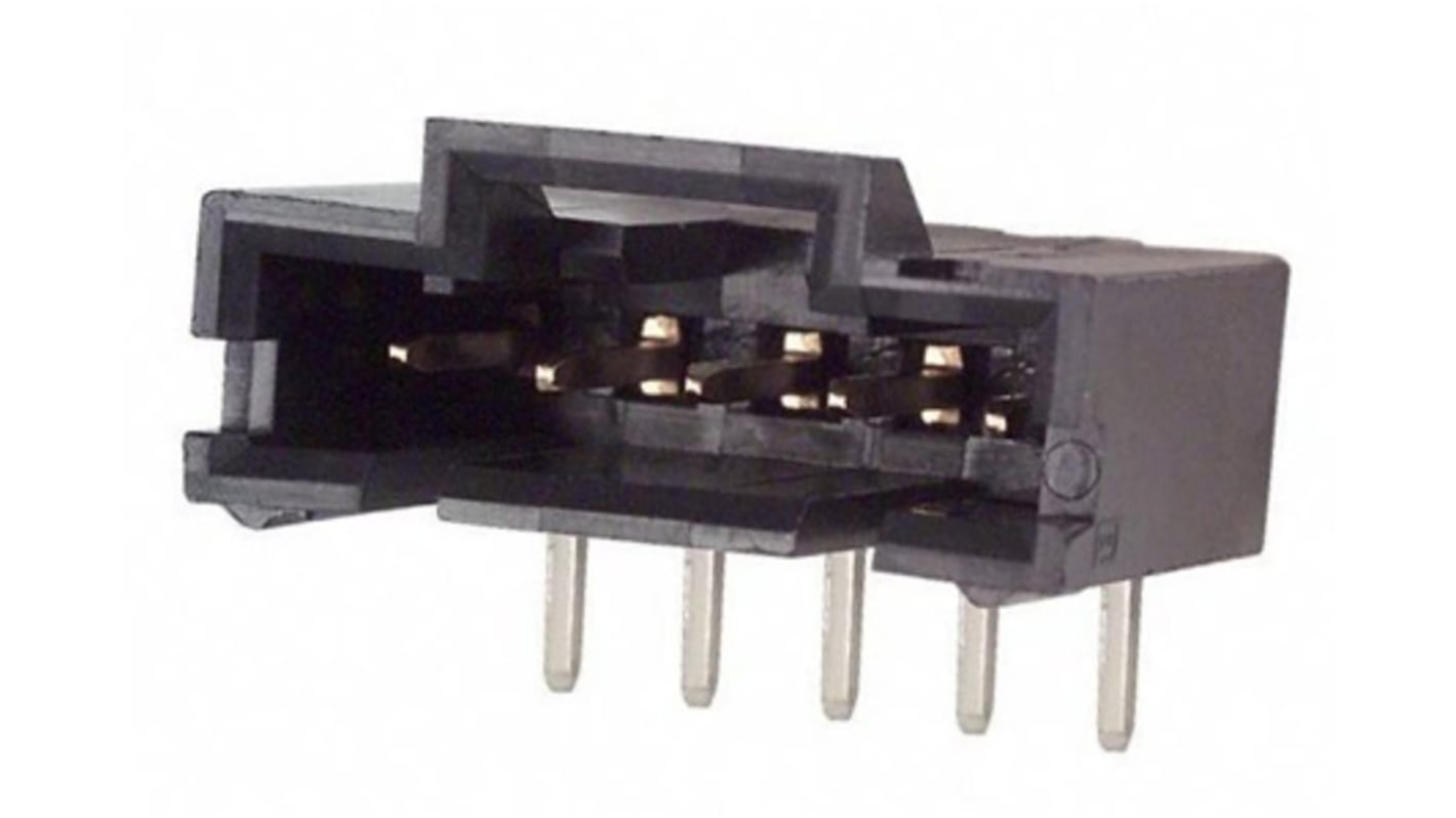 Conector macho para PCB Ángulo de 90° TE Connectivity serie AMPMODU MTE de 5 vías, 1 fila, paso 2.54mm, para soldar,