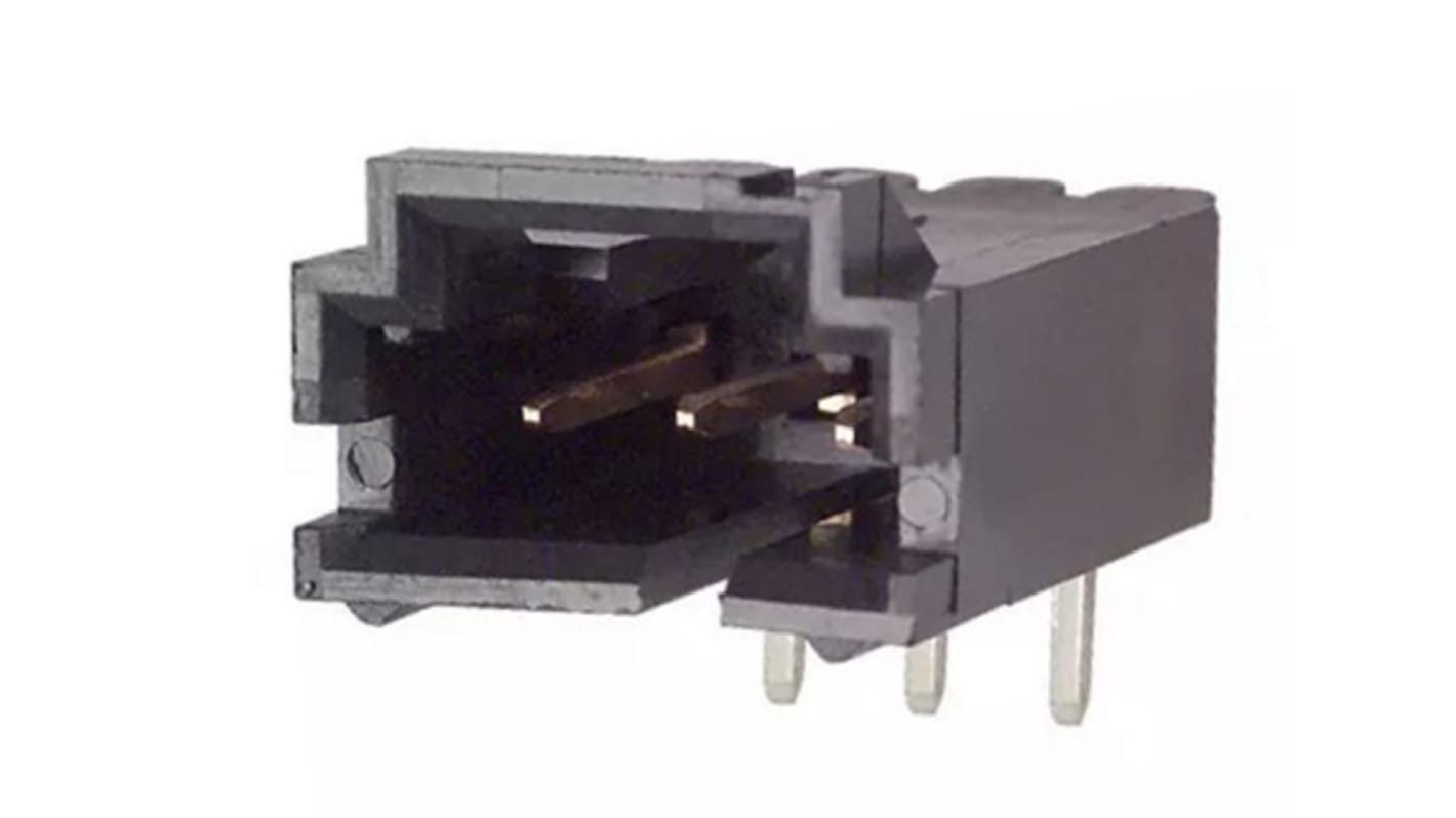 Conector macho para PCB Ángulo de 90° TE Connectivity serie AMPMODU MTE de 3 vías, 1 fila, paso 2.54mm, para soldar,