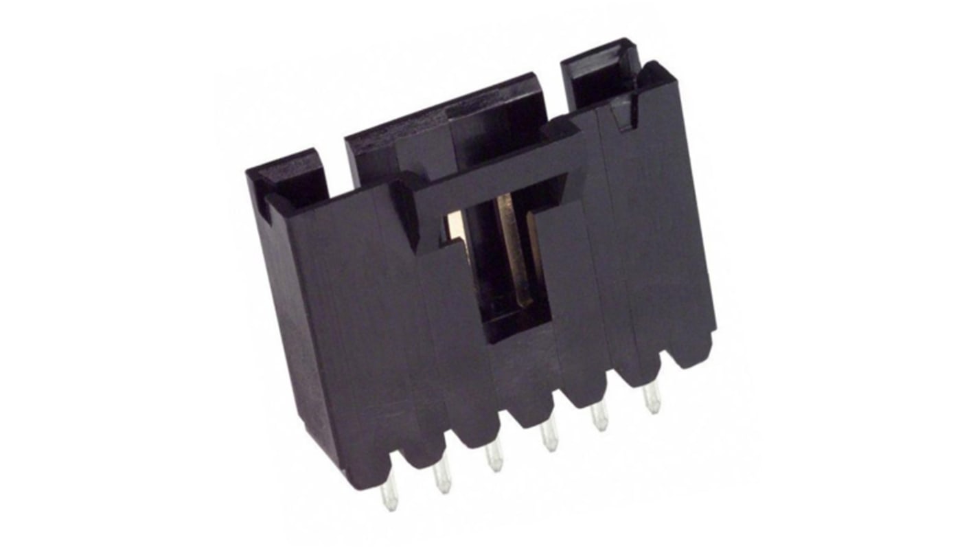 TE Connectivity AMPMODU MTE Series Straight Through Hole PCB Header, 6 Contact(s), 2.54mm Pitch, 1 Row(s), Shrouded